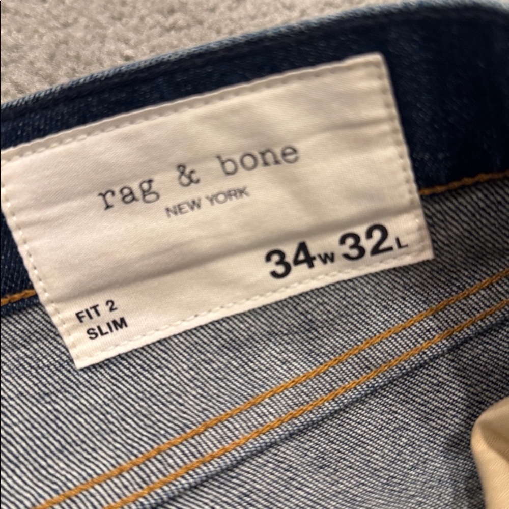 rag & bone Men's Dark Blue Straight Jeans - Picture 2 of 6